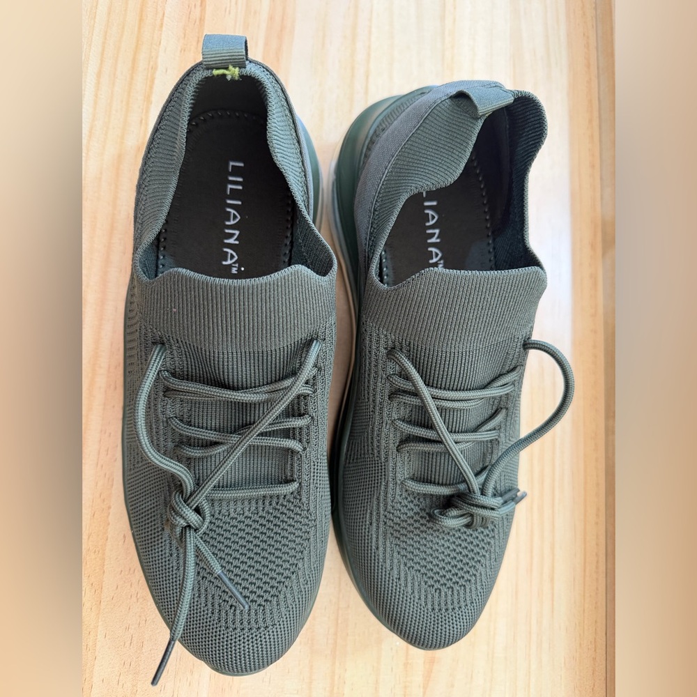Liliana Women's Olive Knit Sneakers